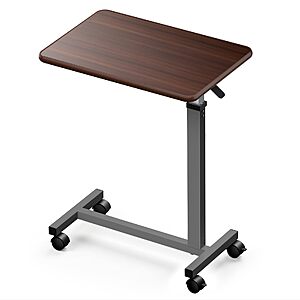 WOTURE Pneumatic Adjustable Overbed Bedside Table w/ Wheels $39 + Free S&H