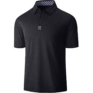 VALANCH Men's Lightweight Short Sleeve Quick-Dry Golf Polo Shirt (Size XL-3XL) $12 & More