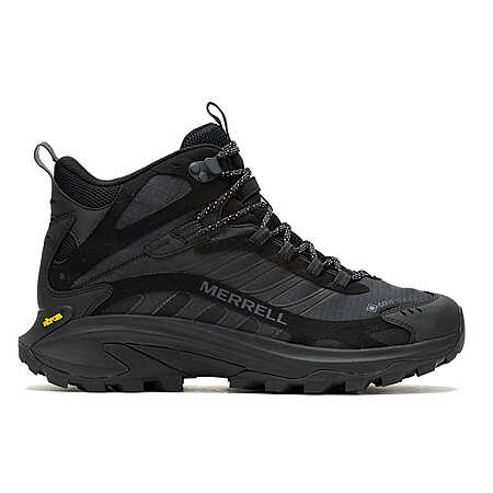 Merrell Men's Moab Speed 2 Mid GORE-TEX Wide for 76.50 AC limited to Black on Black in Wide only $76.5