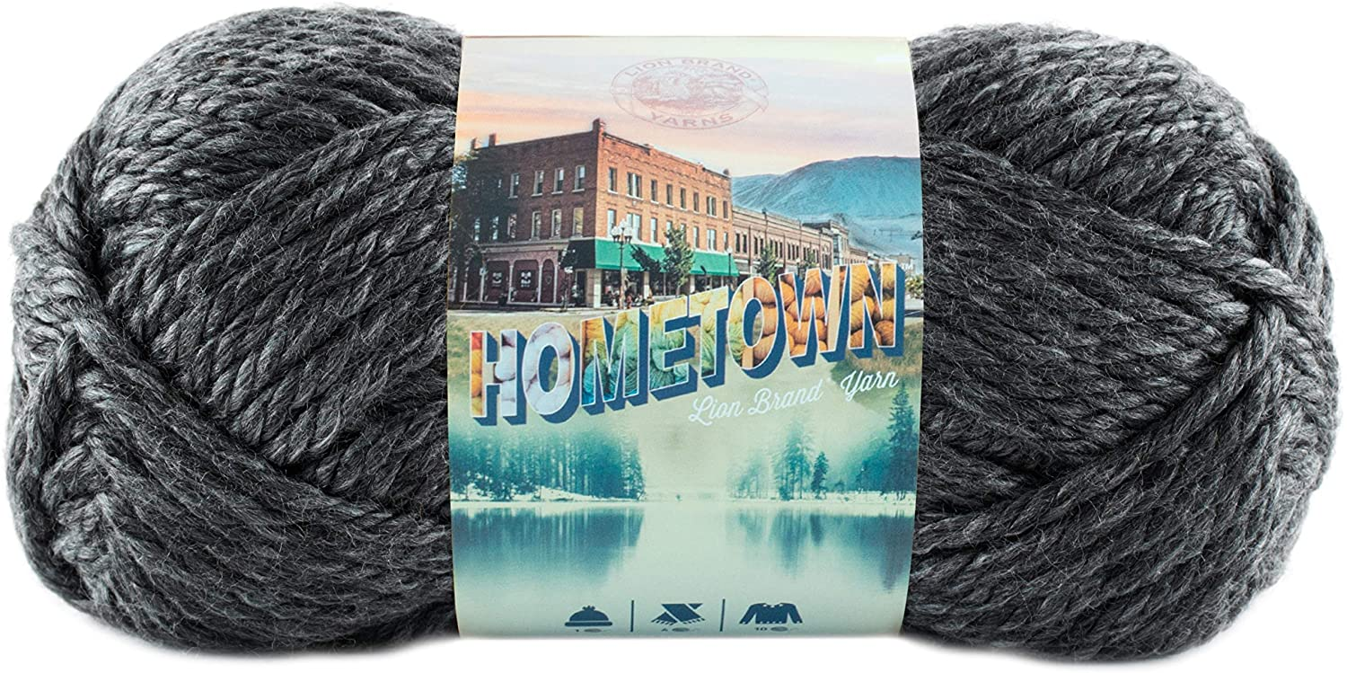 Amazon.com: Lion Brand Yarn 135-150 Hometown Yarn, Chicago Charcoal (1 Skein) $3
