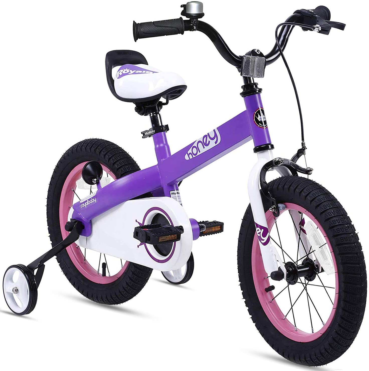 Amazon.com: RoyalBaby Boys Girls Kids Bike 12 Inch Honey Bicycle with Training Wheels Child Bicycle Purple(Honey Lilac) $95.18