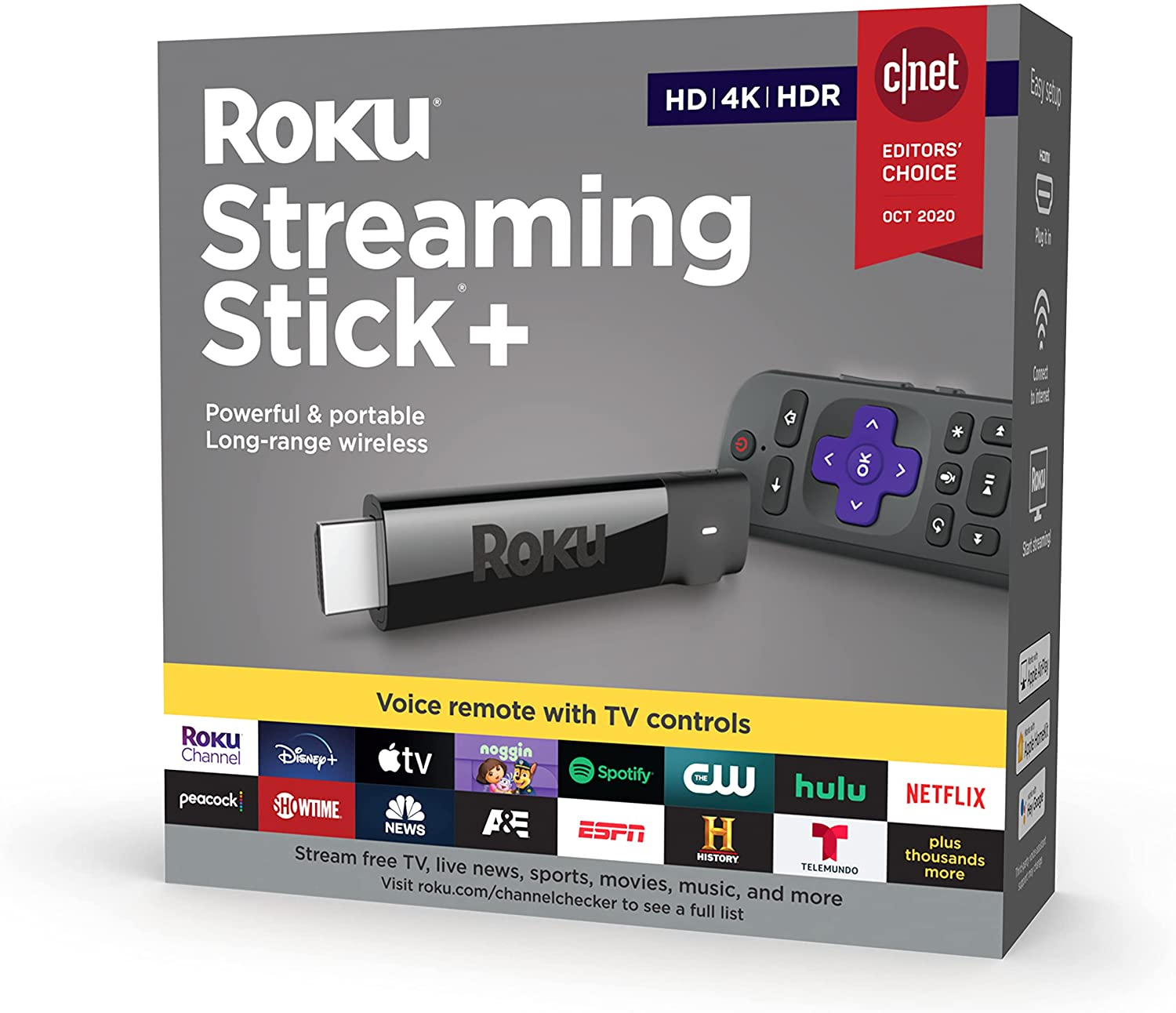 Amazon.com: Roku Streaming Stick+ | HD/4K/HDR Streaming Device with Long-range Wireless and Roku Voice Remote with TV Controls $29