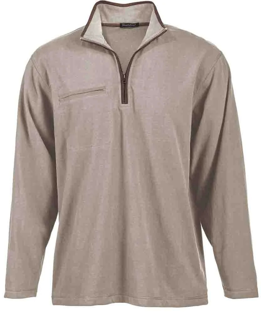 Men's River End Brushed Quarter Zip Jersey Pullover FREE SHIPPING $9.85