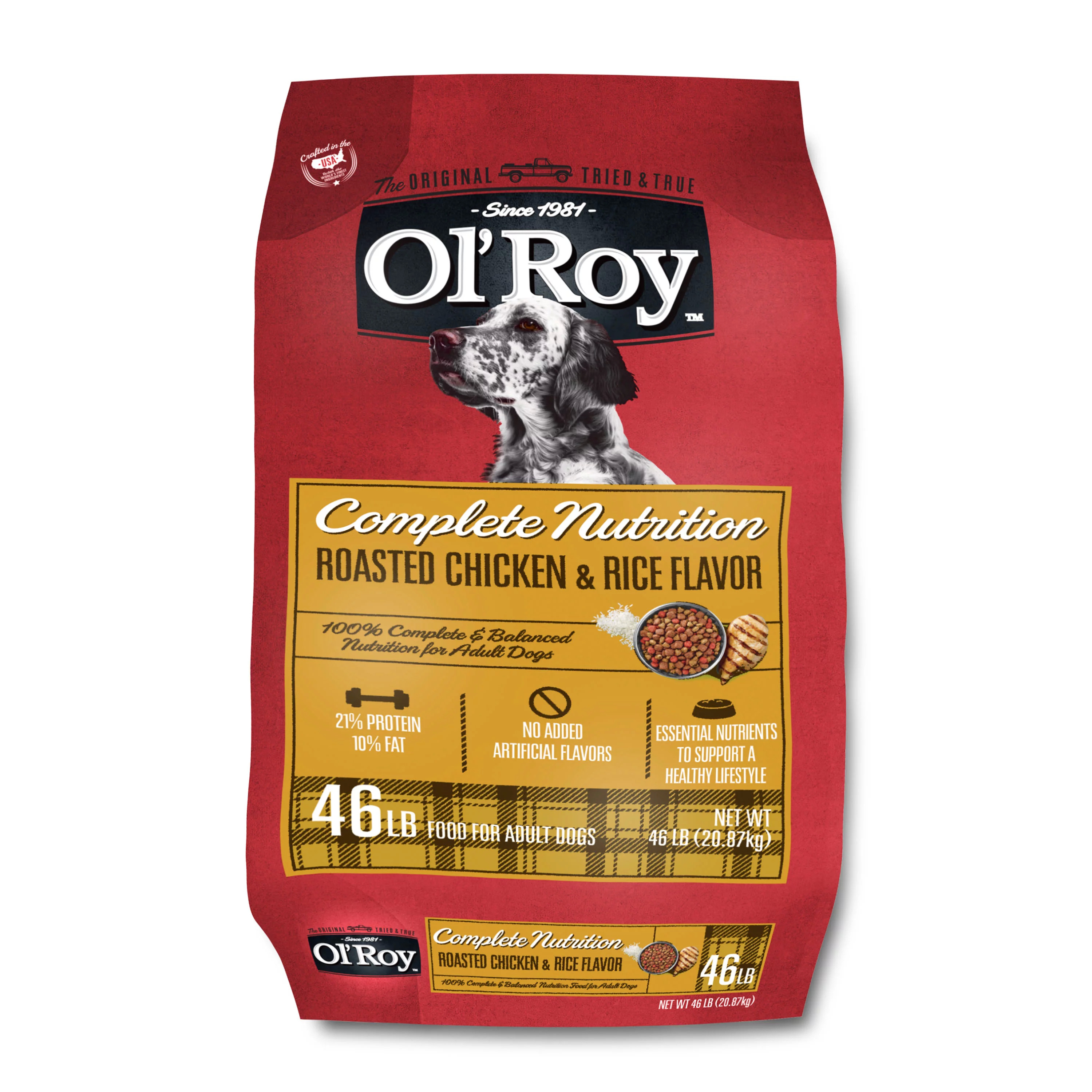 Ol' Roy Complete Nutrition Roasted Chicken & Rice Flavor Dry Dog Food, 46lb Bag - Walmart $19.98
