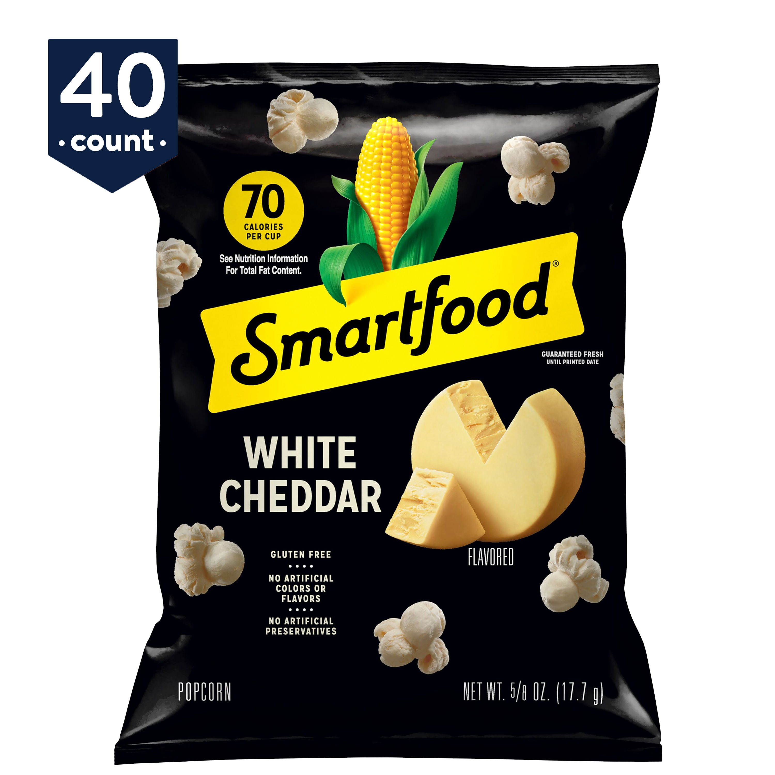 Smartfood White Cheddar Popcorn, 40 Ct (0.625 Oz. Bags) - Walmart.com $13.98
