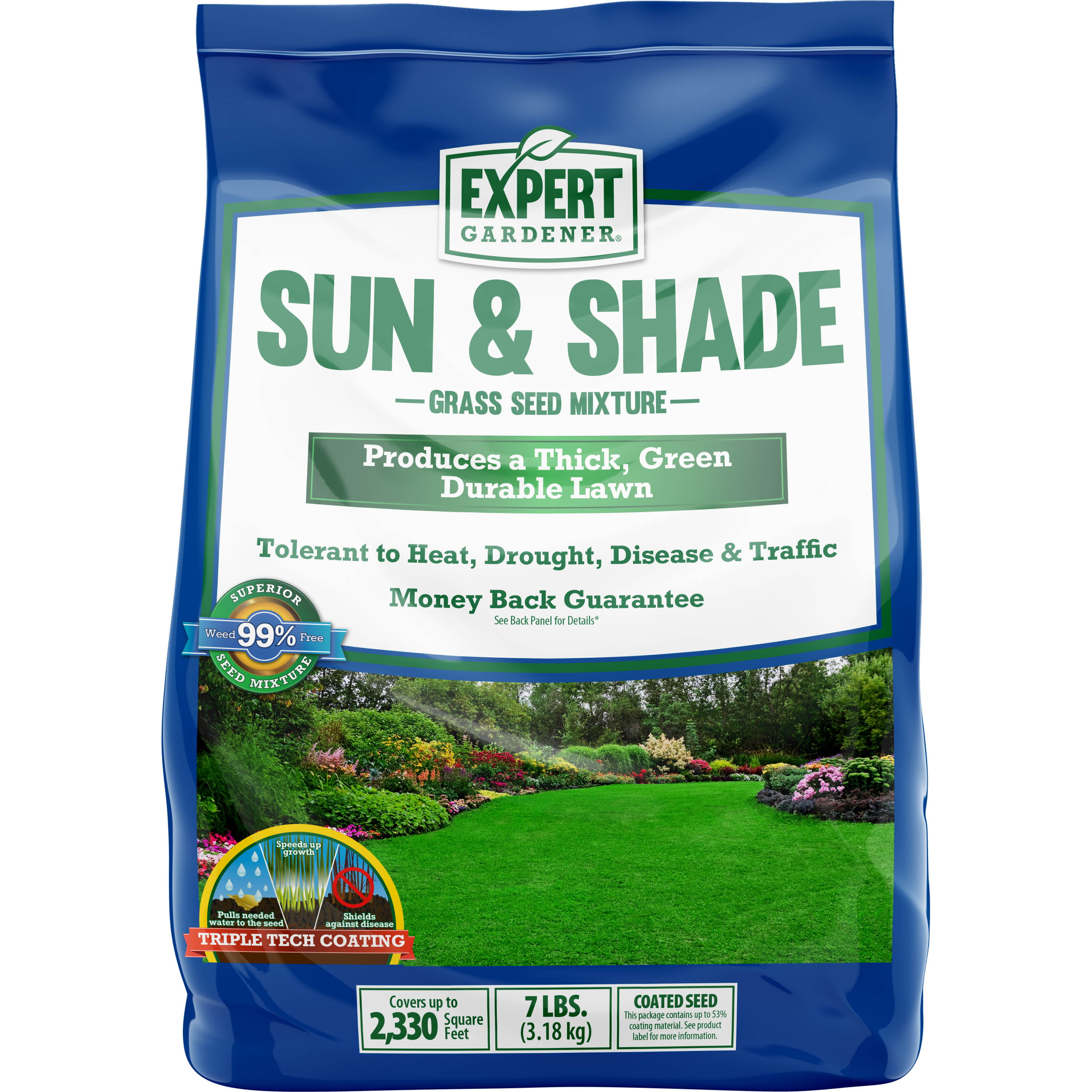 Expert Gardener Sun & Shade Northern Grass Seed Mix, for Sun to Partial Shade, 7 lb. - Walmart.com $14.96