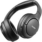 TOZO HT2 Hybrid Active Noise Cancelling Headphones, Wireless Over Ear Bluetooth Headset, 60H Playtime, Hi-Res Audio Custom EQ via App Black or Red $31.98