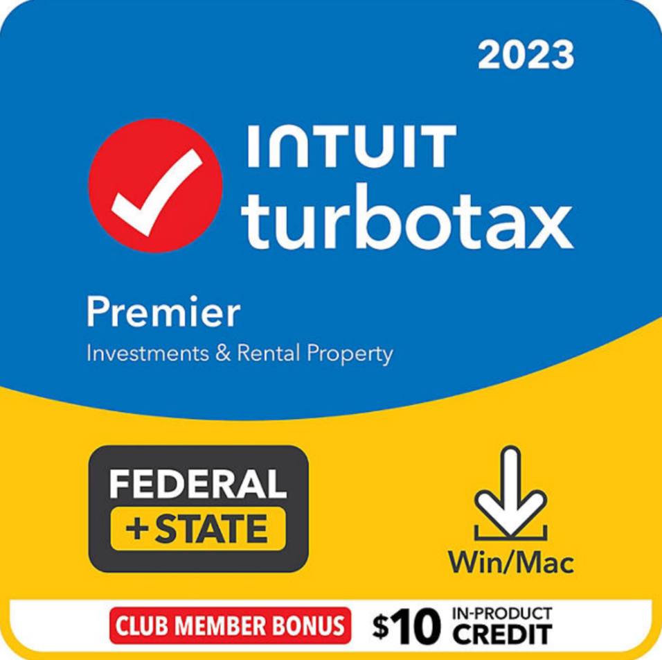 TurboTax Premier 2023 Tax Software, Federal & State Tax Return [Sam's Club] [PC/Mac Download] - $64.88 with $10 credit
