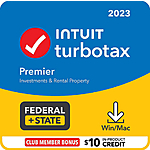 TurboTax Premier 2023 Tax Software, Federal &amp; State Tax Return [Sam's Club] [PC/Mac Download] - $64.88 with $10 credit