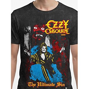 Ozzy Osbourne, Men's & Big Men's Graphic Tee, The Ultimate Sin, Sizes S-3XL $7.53