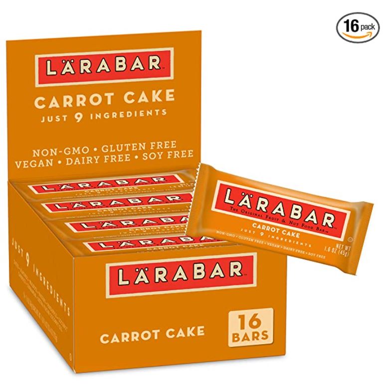 Larabar Carrot Cake pack of 16 for $9.32 after 25% coupon, Larabar Peanut Butter Cookie pack of 16 $10.58 after 25% coupon & S&S