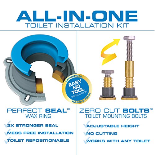 Next By Danco All In One Toilet Installation Kit Perfect Seal Wax Ring Zero Cut Bolts Toilet Repair Wax Free Mounting Toilet Bolts 10879x 11 28