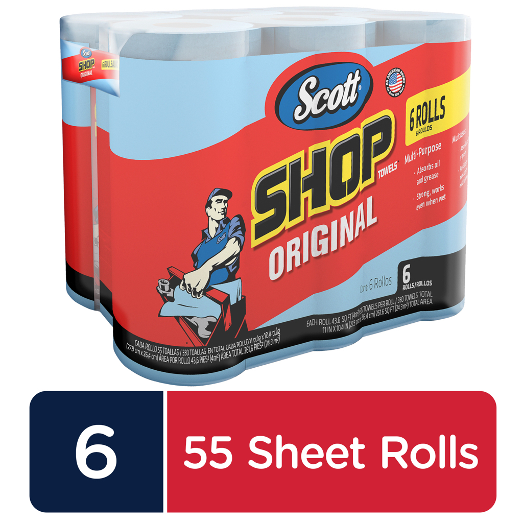 YMMV - Scott Professional Multi-Purpose Shop Towels, 55 Sheets per Roll, 6 Ct - $6.12