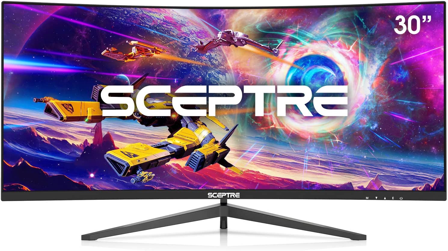 Sceptre 30-inch Curved Gaming Monitor 21:9 2560x1080 Ultra Wide/ Slim HDMI DisplayPort up to 200Hz Build-in Speakers, Metal Black $170