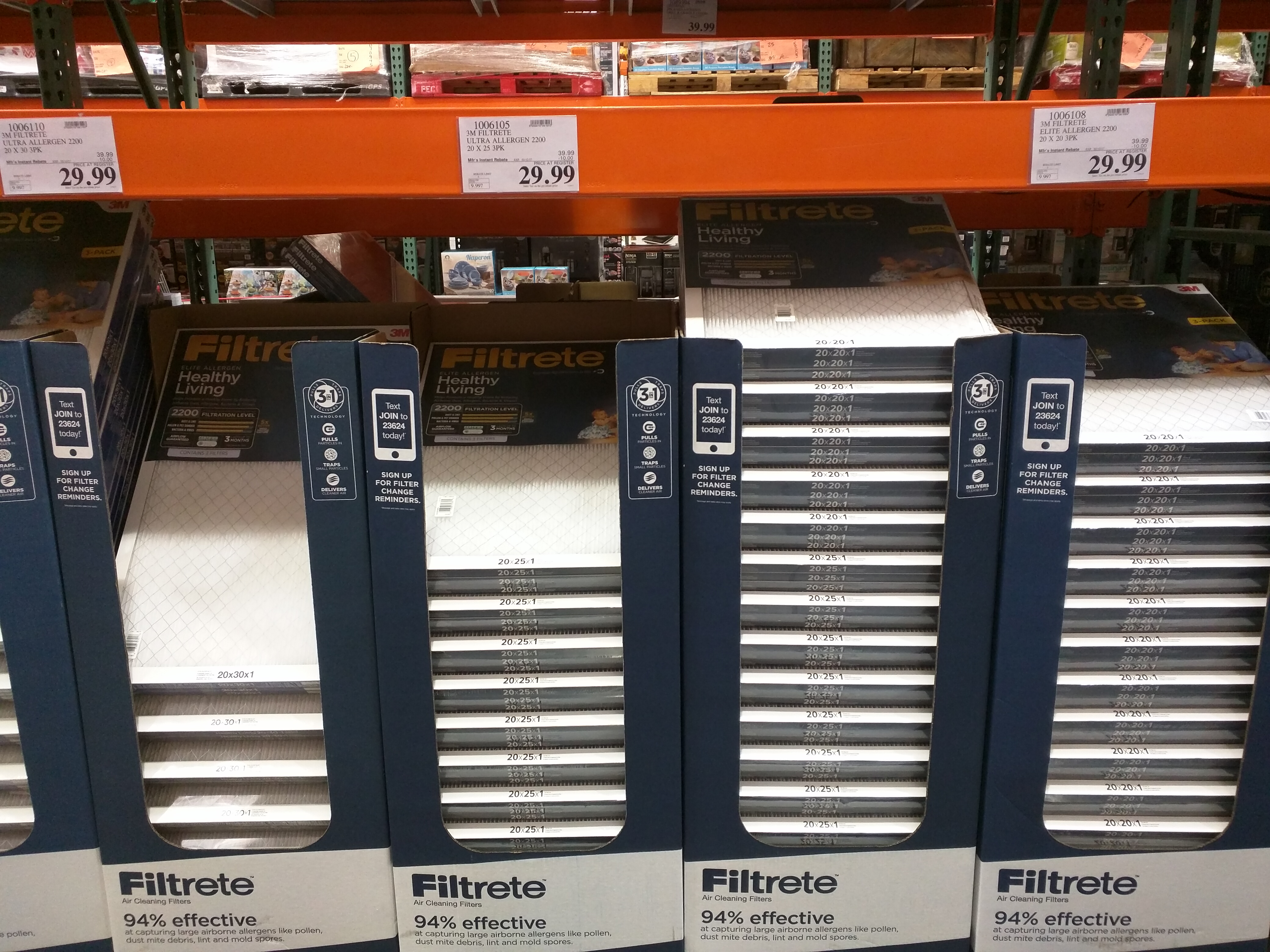 3m 2200 Series Filtrete Filter 4pack Costco Wholesale