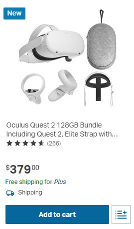 Sam's club members: Oculus Quest 2 128GB Bundle Including Quest 2, Elite Strap with Battery and Carrying Case $379 / Costco members: 256gb with Carrying Case $399.99