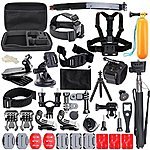 urlhasbeenblocked 50-in-1 Accessories Kit for Gopro Hero 1 2 3 3+ 4 SJCAM Xiaomi Yi Action Cameras with Carring Case (Black) I AC price:$19.99@Amazon.