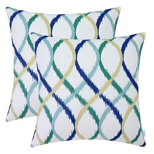Pack Of 2 Cozy Fleece Throw Pillow Covers Modern Four Tone Waves