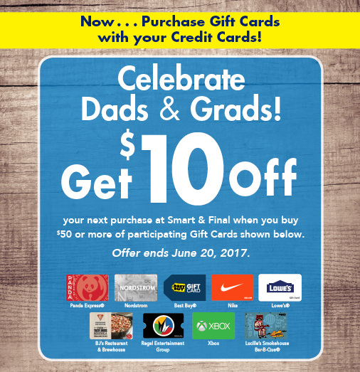 Smart and Final In-Store Offer: Buy $50 in Gift Cards and Get $10 Off ...