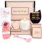 Amazon.com: Birthday Gifts for Women, Christmas Gifts Basket Her Girlfriend Sister Mom Unique Gifts Box Jade Roller Soap Mirror Tumbler Candle $18.14