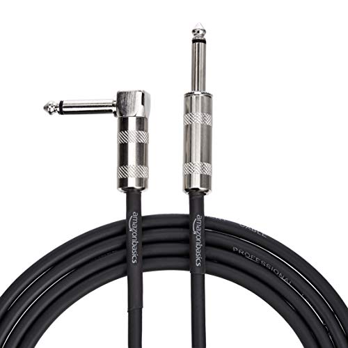 Amazon Basics 1/4 Inch Right-Angle Instrument Cable - 20 Foot (Black) $1.83