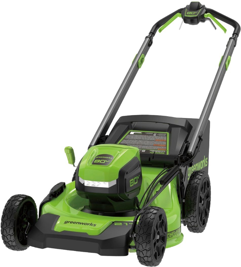 Greenworks - 80 Volt 21-Inch Self-Propelled Lawn Mower (1 x 4.0Ah Battery and 1 x Charger) - Green $479.99