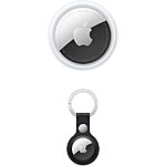 Apple AirTag + AirTag Leather Key Ring - Midnight $32.49 at Amazon
