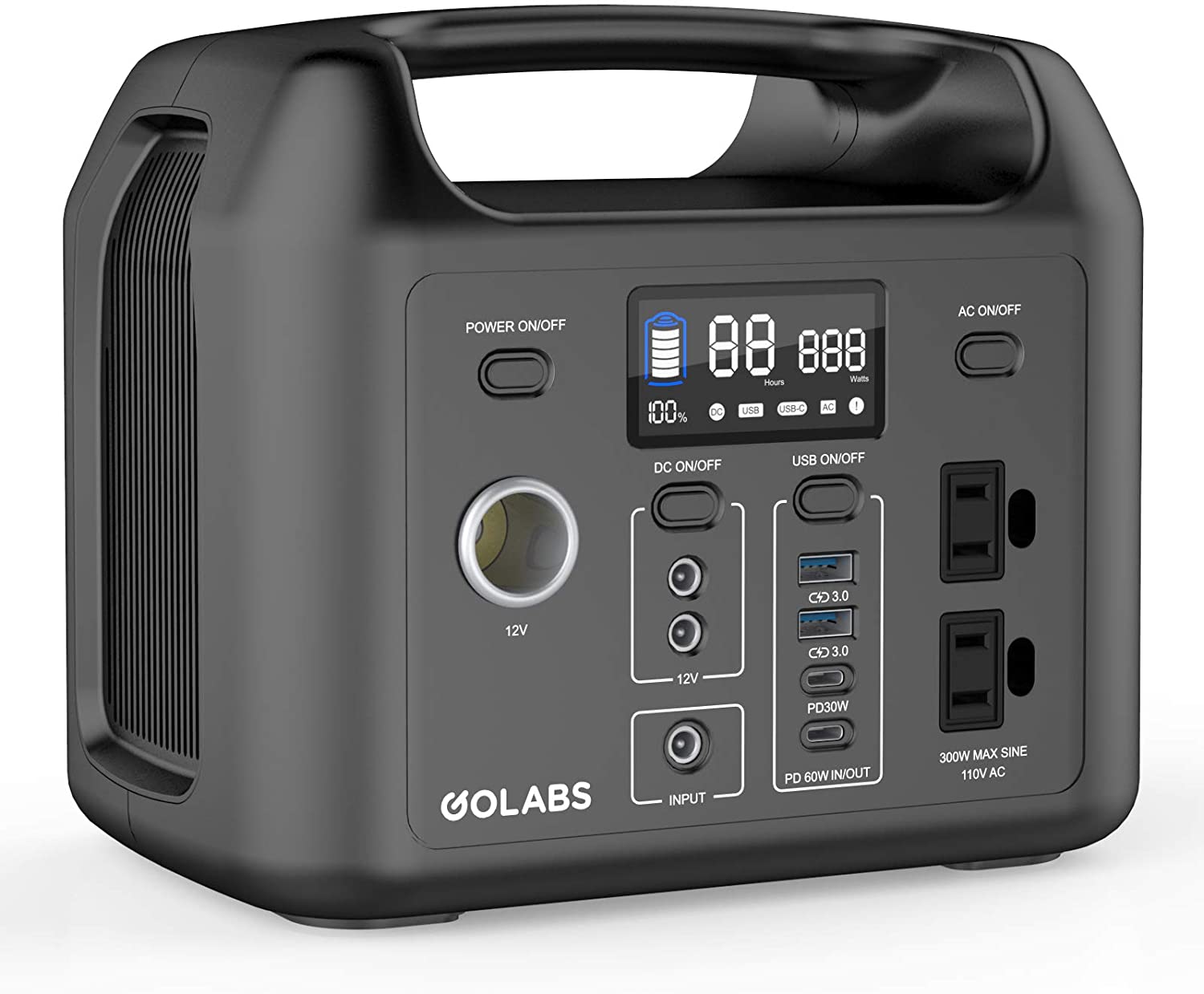 GOLABS Portable Power Station, 299Wh LiFePO4 Battery Backup $199.98