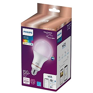 150-Watt Equivalent A23 LED Dimmable Smart WiFi Connected LED Light Bulb  Color and Tunable White 2200K 6500K (1-Pack)