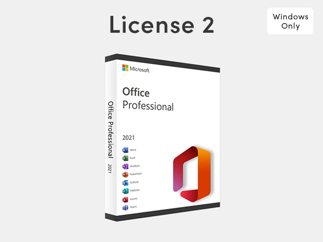 Microsoft Office Professional 2021 for Windows: Lifetime License (2-Pack) $64.99