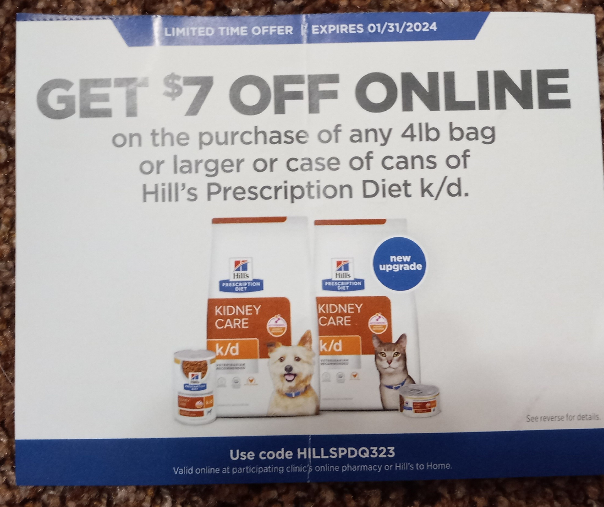 Hill's Prescription Diet k/d Kidney Care 7 off online coupon good