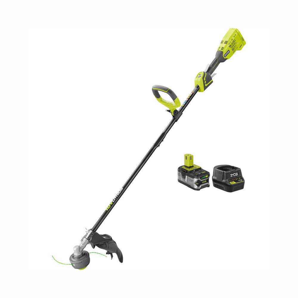 RYOBI ONE+ 18-Volt Lithium-Ion Brushless Cordless String Trimmer - 4.0 Ah Battery and Charger Included $74 at Home Depot YMMV