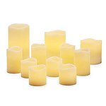 Set of 11 Ivory Melted Wavy Edge Wax Flameless Candles with Warm White LEDs - For $19.97 @ Amazon/Prime
