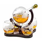 Godinger Whiskey Decanter Globe Set with 4 Etched Globe Whisky Glasses - for Liquor, Scotch, Bourbon, Vodka - 850ml For $42.80 @ Amazon $41.8