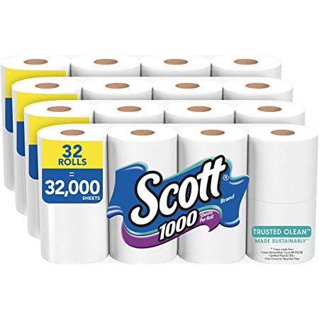 Scott 1000 Toilet Paper, 32 Regular Rolls, Septic-Safe, 1-Ply Toilet Tissue $23.99
