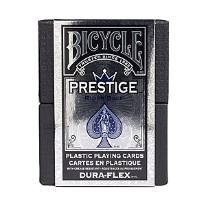 Bicycle Prestige Waterproof Plastic Playing Cards, Red & Blue (Colors May Vary) $9.44