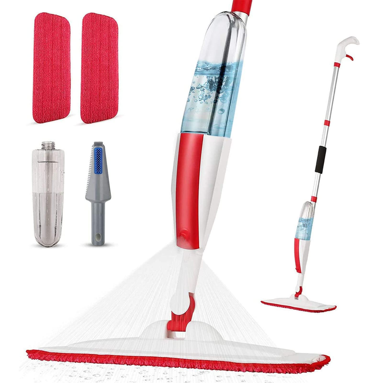 Mops for Floor Cleaning Wet Spray Mop with 14 oz Refillable Bottle and 2 Washable Microfiber Pads Home or Commercial Use Dry Wet Flat Mop - $17.99
