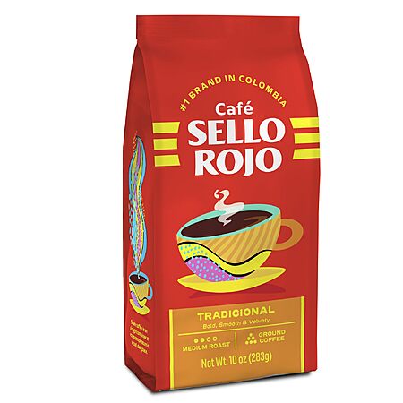 Sello Rojo Tradicional Medium Roast Ground Coffee, 10 oz $3.38 + FS with Prime