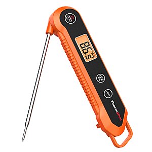 ThermoPro TP-03H Digital Instant Read Meat Thermometer (Orange) $9 