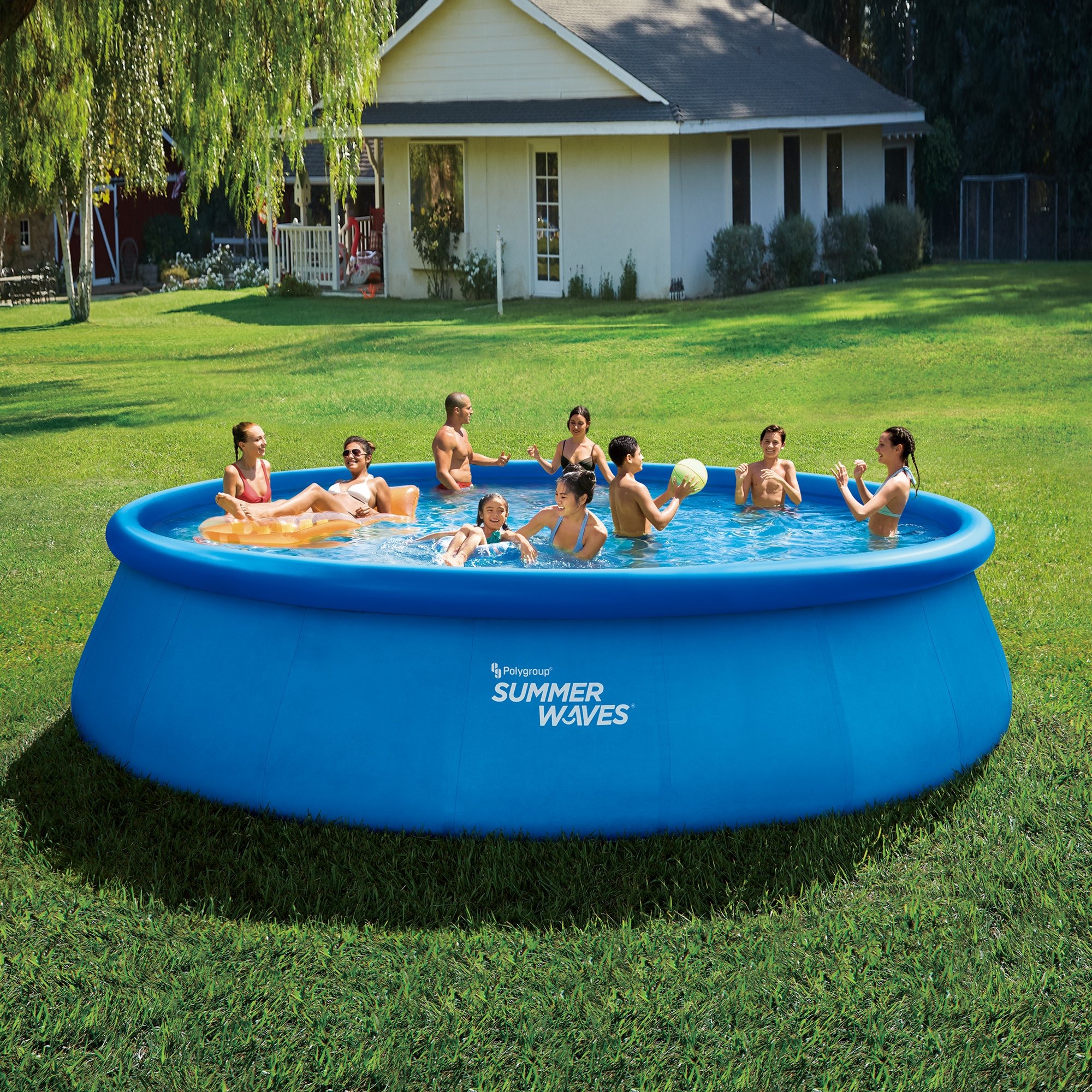 Summer Waves 18ft x 48in Inflatable Swimming pool SET on clearance for $268
