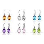3.00 CTW Pear-Shaped Genuine Gemstone Dangle Earrings in Sterling Silver $8.97 + ship @groupon.com