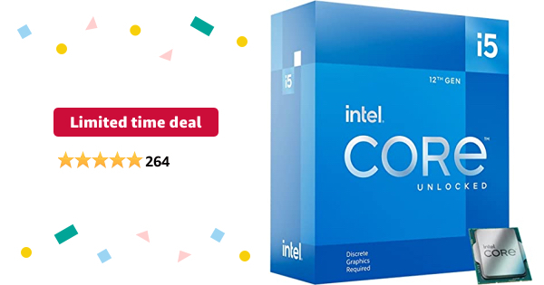 Limited-time deal: Intel Core i5-12600KF Desktop Processor 10 (6P+4E) Cores up to 4.9 GHz Unlocked LGA1700 600 Series Chipset 125W - $220.99