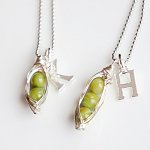 Personalized Initialed Sweet Peas in a Pod Necklace $22