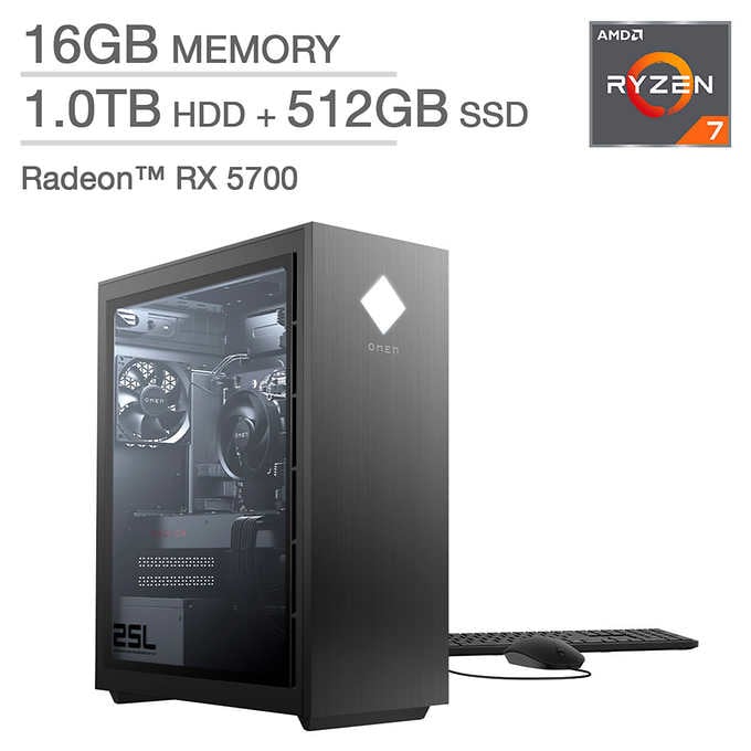 HP Omen 25L Gaming Desktop - AMD Ryzen 7 3700X - Radeon RX 5700 $1199.99