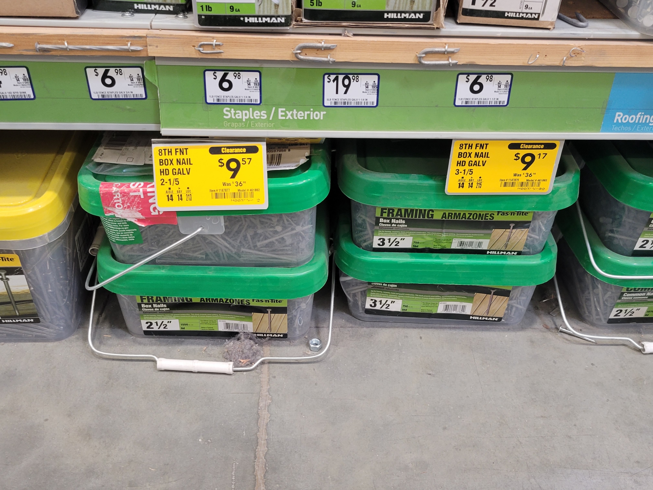 12lbs Hot Dipped Galvanized Nails, 2 1/2" or 3 1/2" - Lowes in store only YMMV $9.17