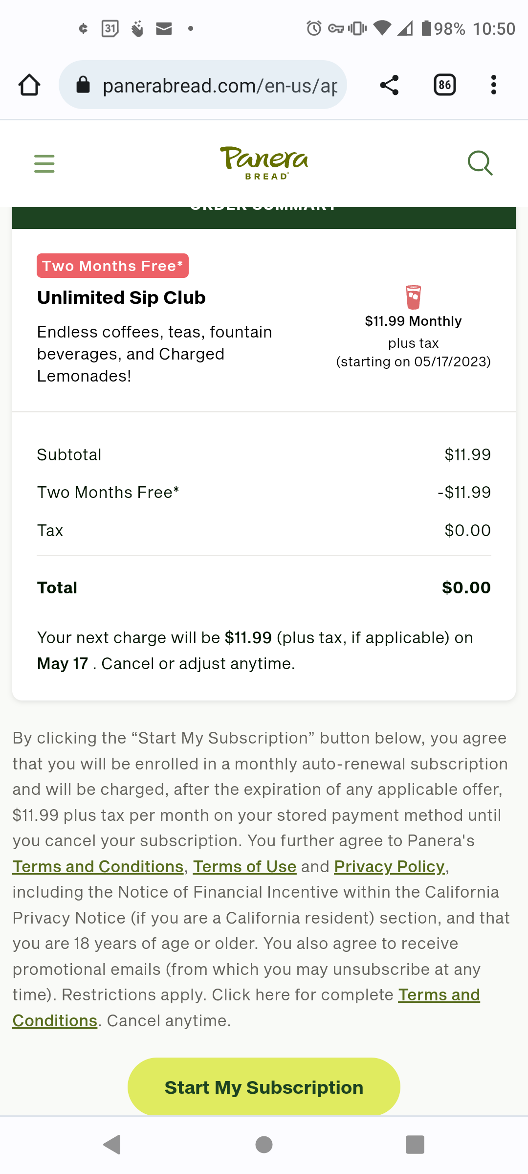 Promo code for panera deals