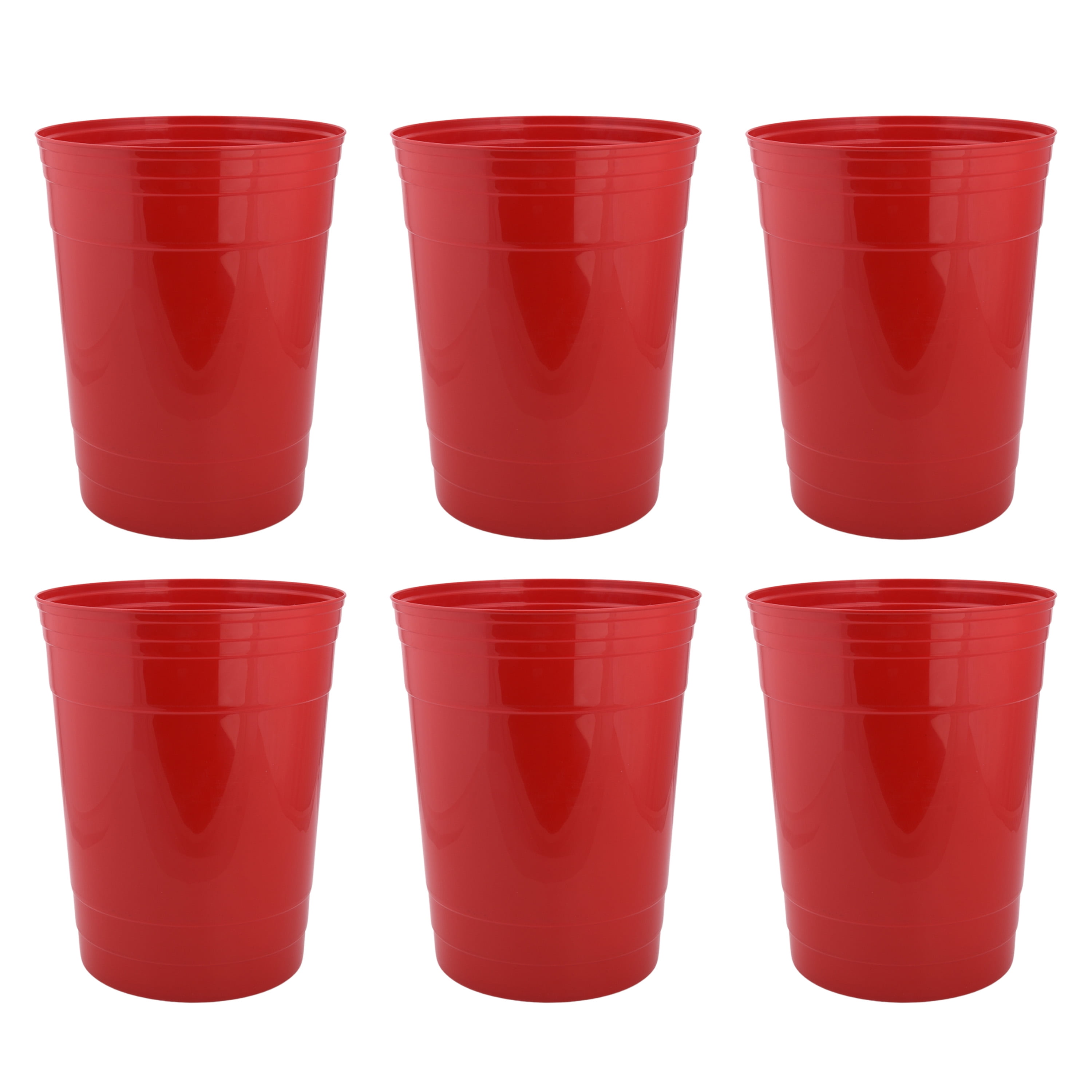 6-Count Red Cup 3-Gallon Plastic Trash Can $4.56 ($0.76 Each) + Free Shipping w/ Walmart+ or $35+