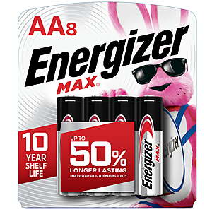 Eveready Energizer Max AA or AAA Alkaline Battery 8 Pack $  1 at Microcenter