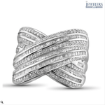2ctw Genuine Diamond Crossover Ring in Sterling Silver - $159.99 + Free Shipping