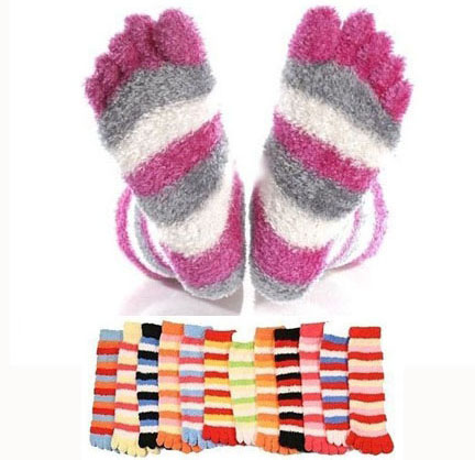 3-Pack Super Comfy Fuzzy Toe Socks $4.50 + Free shipping